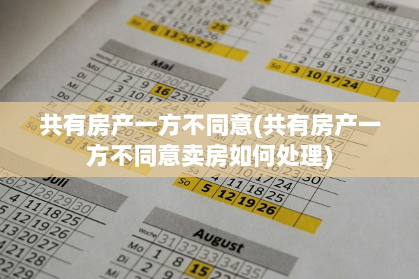 共有房产一方不同意(共有房产一方不同意卖房如何处理)