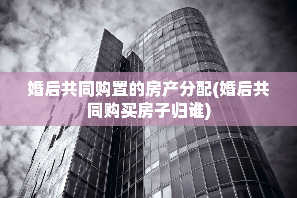 婚后共同购置的房产分配(婚后共同购买房子归谁)