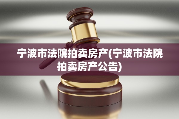 宁波市法院拍卖房产(宁波市法院拍卖房产公告)