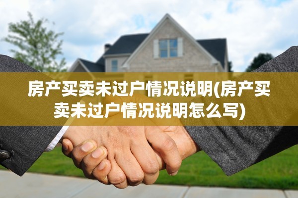 房产买卖未过户情况说明(房产买卖未过户情况说明怎么写)
