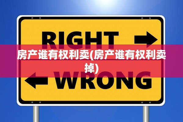 房产谁有权利卖(房产谁有权利卖掉)