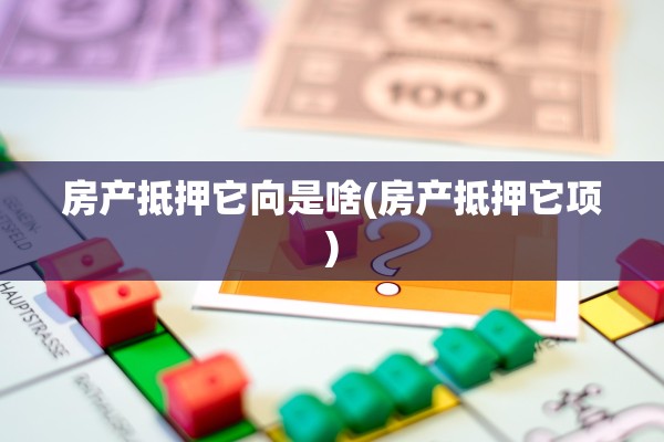 房产抵押它向是啥(房产抵押它项)