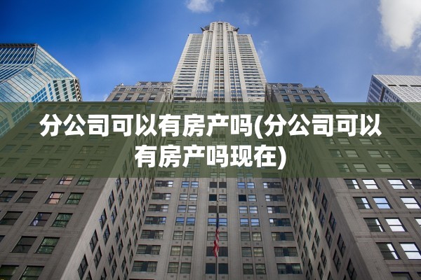 分公司可以有房产吗(分公司可以有房产吗现在)